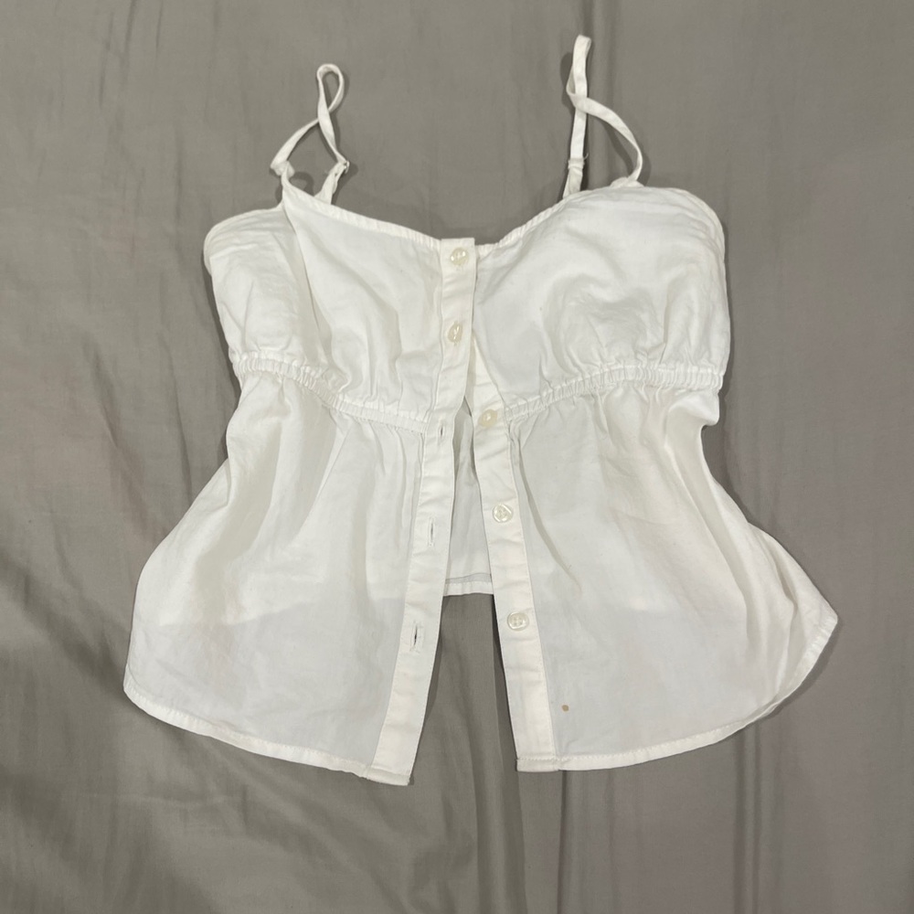 Brandy Melville White Buttoned Bustier Camisole